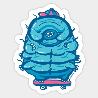 Skateboarding Water bear Sticker